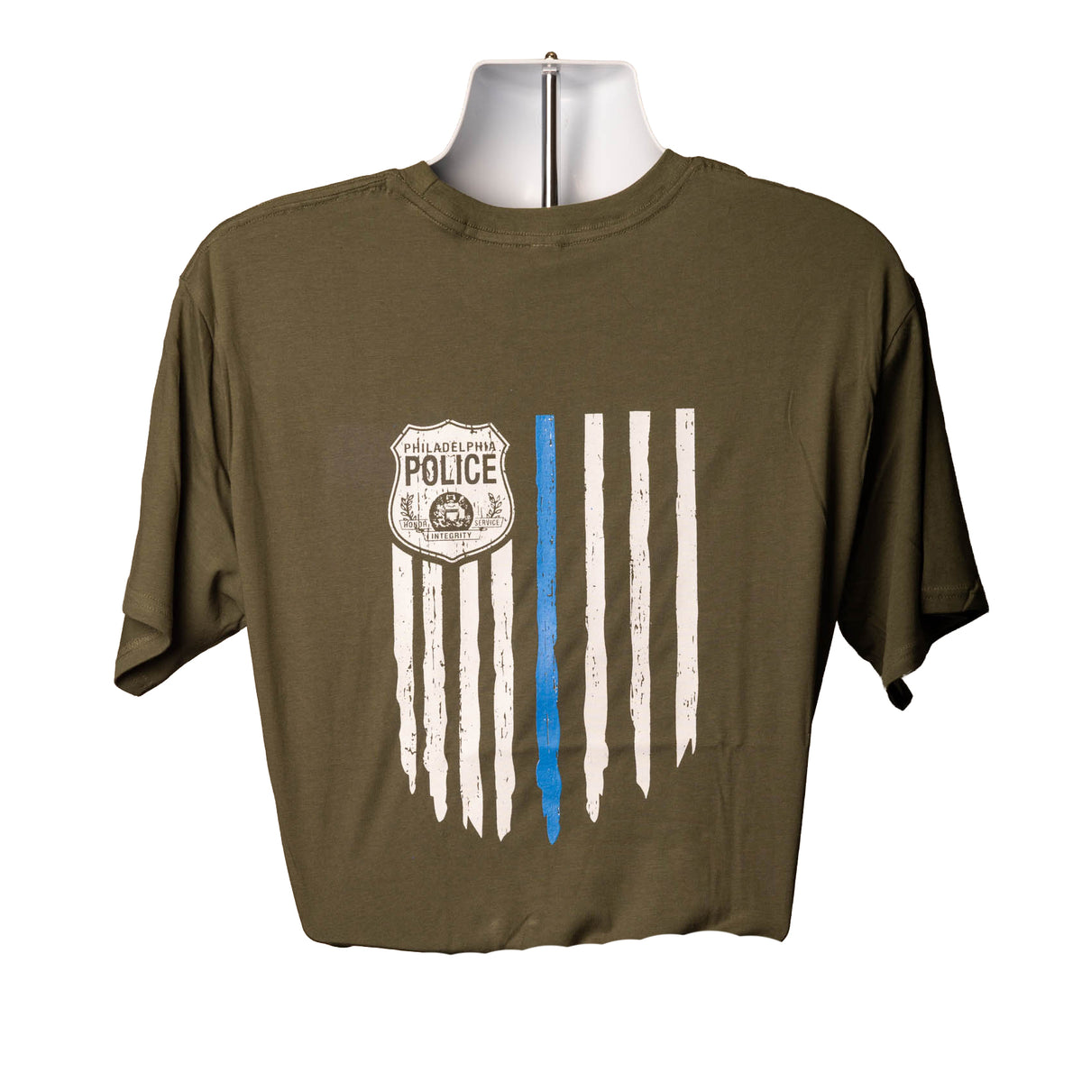 Philly PD Olive Green T-Shirt (Front/Back)