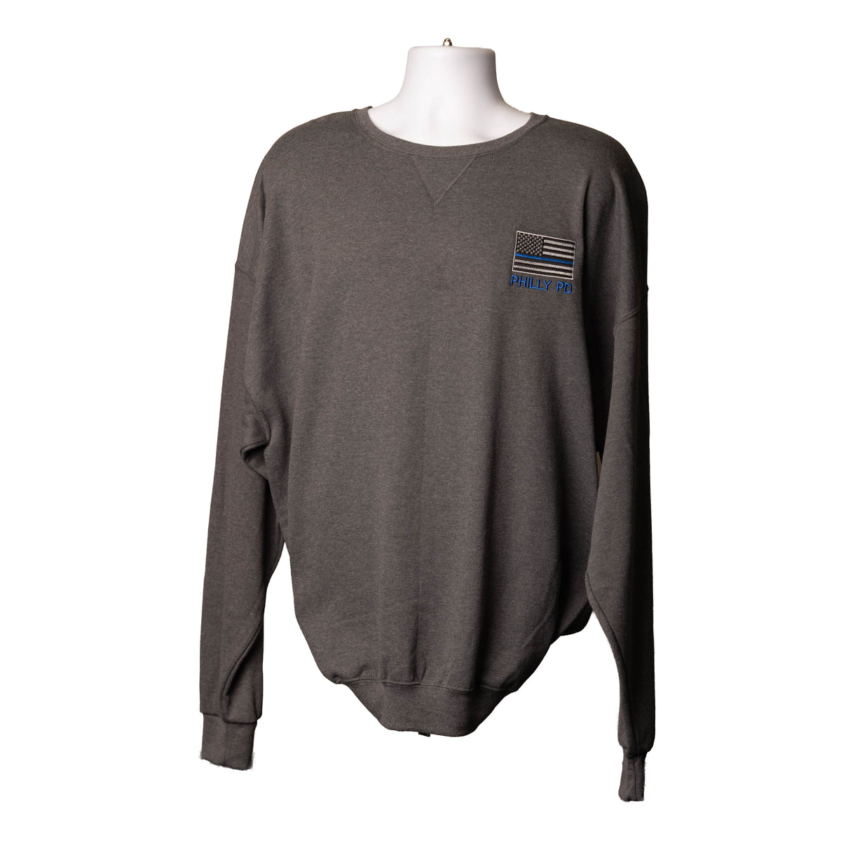 Blue Line Flag w/ Philly PD Crewneck Sweatshirt