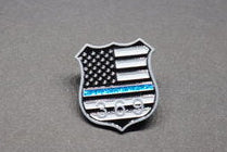 Pin - Blue Line 369 Shield w/ glitter