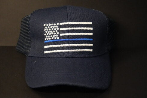 Hat - Mesh Blue Line Flag Hat