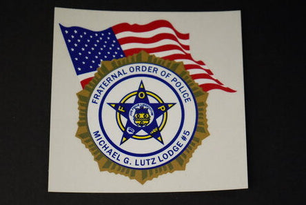 FOP AMERICAN FLAG OUTSIDE DECAL