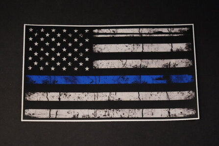 THIN BLUE LINE DECAL 3x4